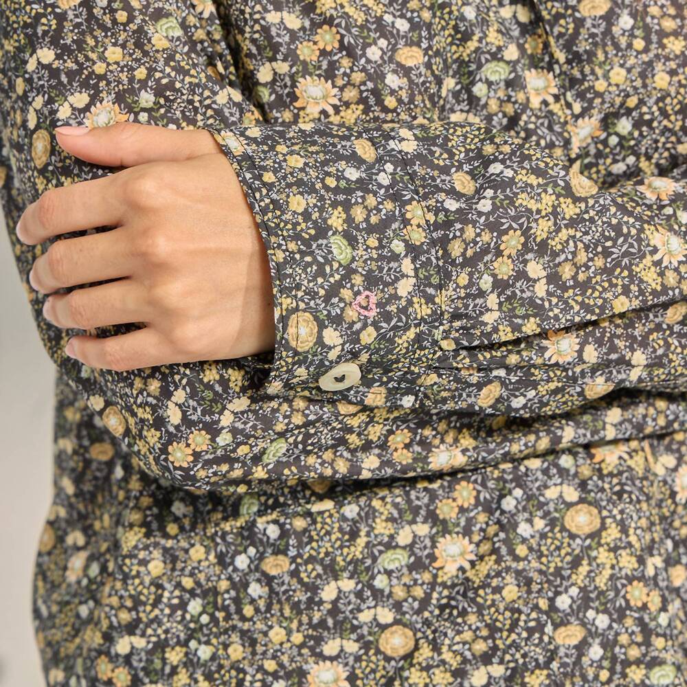 NEW THE SLEEP CODE floral organic cotton long pajama set in autumn floral - Picture 5 of 6